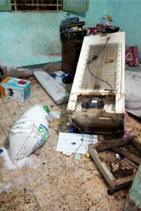 Damage in the home of Fady Yousef's parents - Photo: Facebook / Nader Shukry