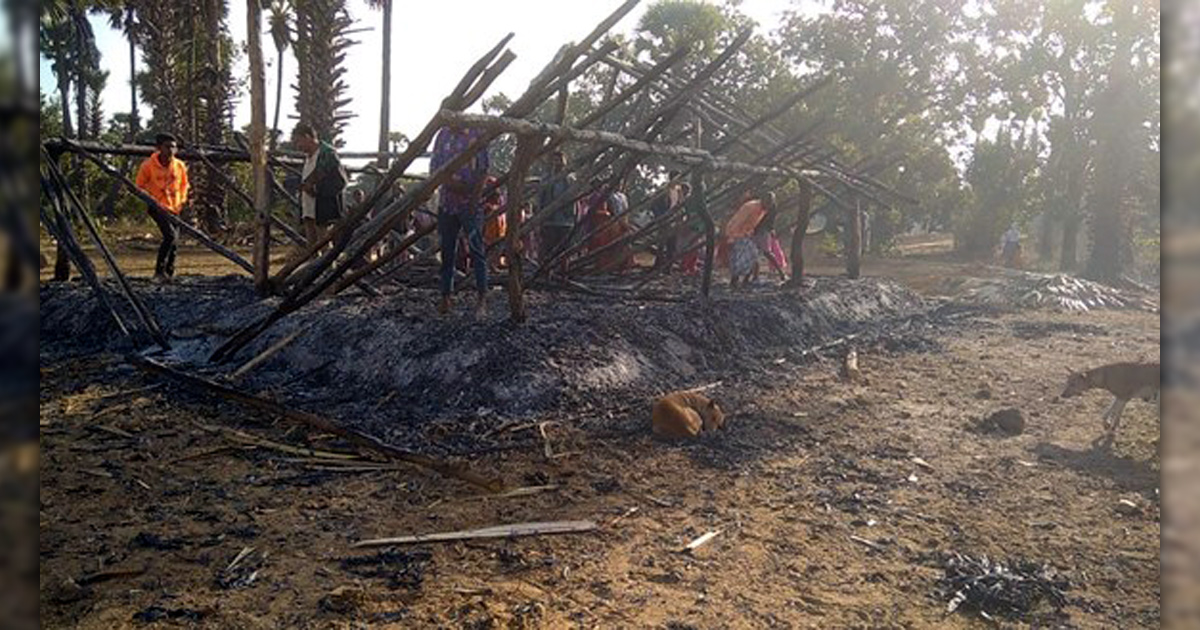 Burned church in Kistaram - Photo: Christian Solidarity Worldwide
