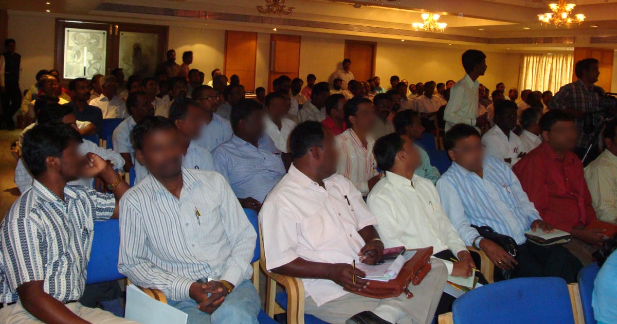 A group of people in India.