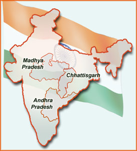 Madhya Pradesh, Chhattisgarh and Andhra Pradesh, India