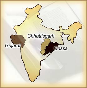 Gujara, Chhattisgarh and Orissa, India