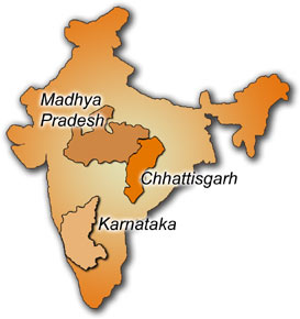 Madhya Pradesh, Chhattisgarh and Karnataka