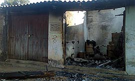 Shop destroyed in the attacks