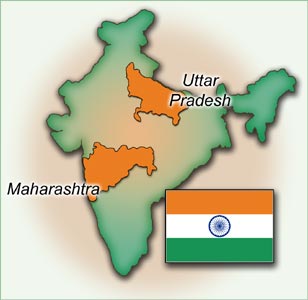 Uttar Pradesh and Maharashtra, India