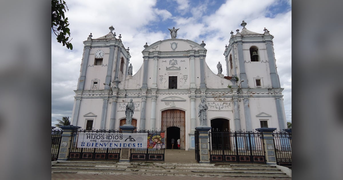 A large white church. A large white church.