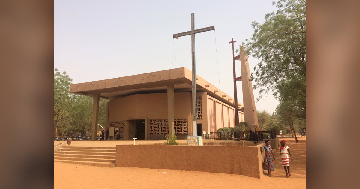 A sand-coloured church in Niger.
