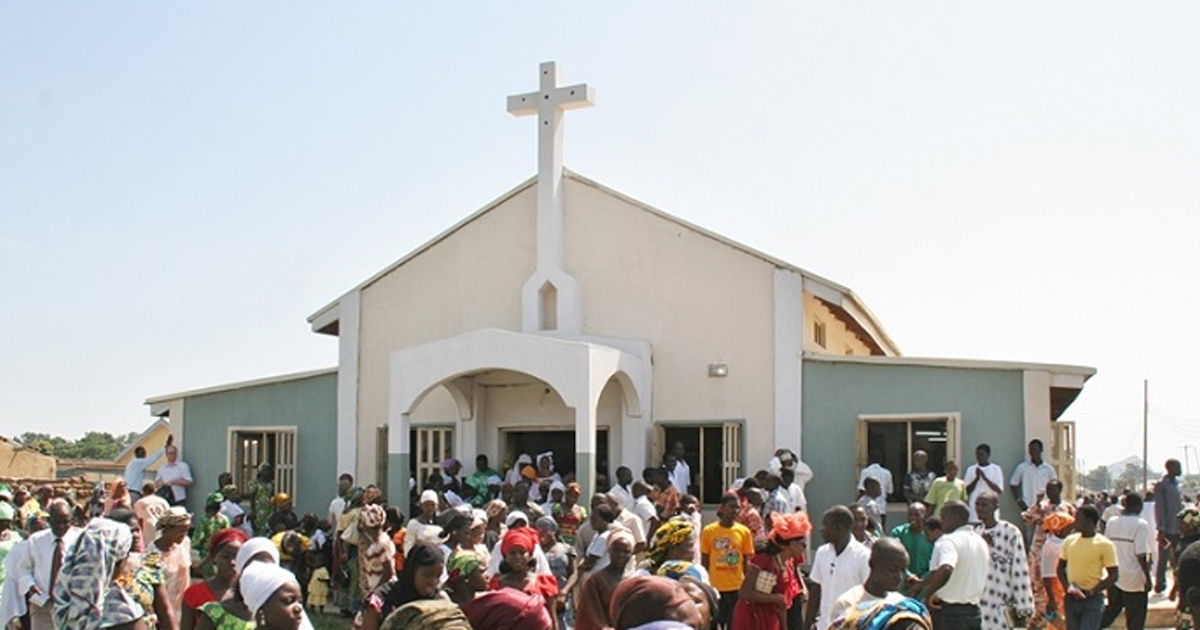 A congregation leaving a church building. - Photo: World Watch Monitor