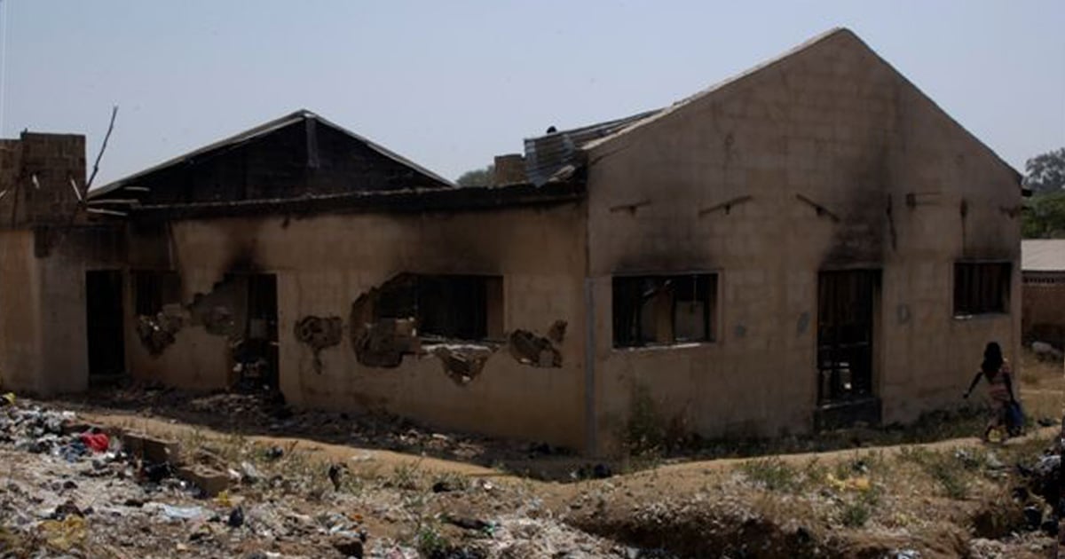 A house has been destroyed by fire.