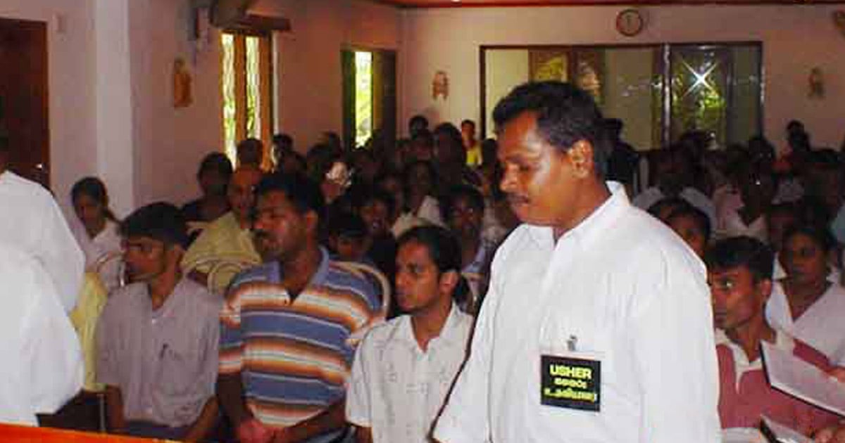 A church congregation in Sri Lanka