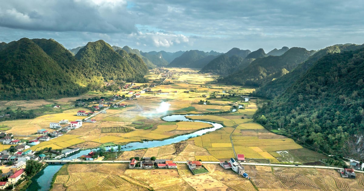 A view from above a valley in northeastern Vietnam.