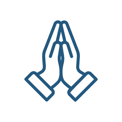 Drawing of praying hands