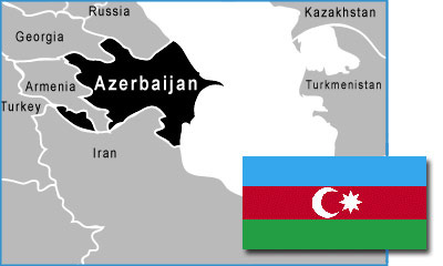 Map & flag of Azerbaijan