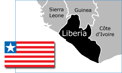 Liberia map & flag