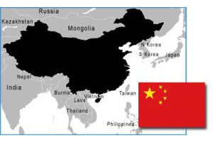 China map and flag