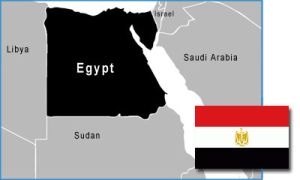Egypt map and flag