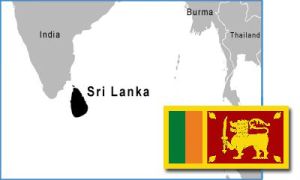 Sri Lanka map and flag